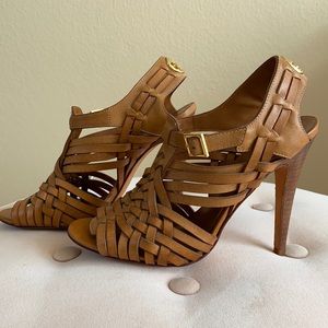 Tory Burch leather woven heels 6